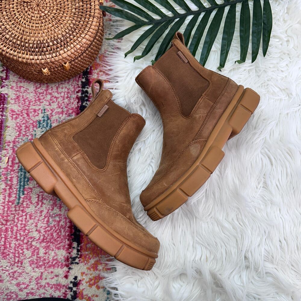 $140 Sorel Explorer STRT Chelsea Boots 8 Brown Leather Granola Outdoor